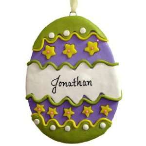  Personalized Egg   Green and Purple Christmas Ornament 