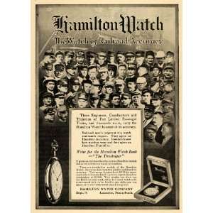  1914 Ad Railroad Conductors Engineers Hamilton Watches 