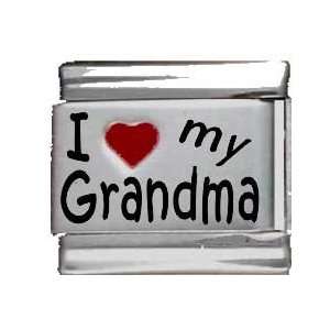  I Heart My Grandma Red Heart Laser Italian Charm Jewelry