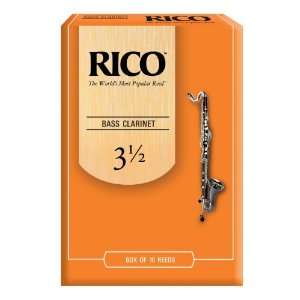  Rico Bass Clarinet Reeds, Strength 3.5, 10 pack Musical 