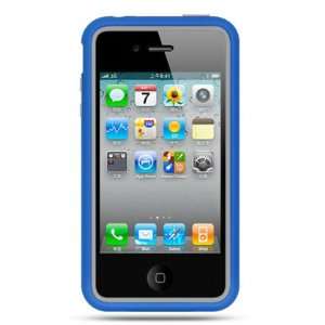 Apple iPhone 4 & 4S Protector Case HIGH END HYBRIDS BLUE SKIN+ GRAY 