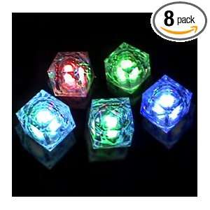  Multicolor Crystal Light Up Ice Cubes (Box of 8) Health 