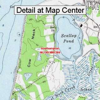 USGS Topographic Quadrangle Map   Southampton, New York (Folded 