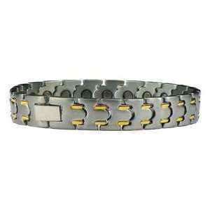  Gilded Streaks   Pure Titanium Magnetic Therapy Bracelet 