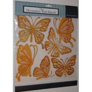  Gold Butterflies Glitter Decorative Wall Decals