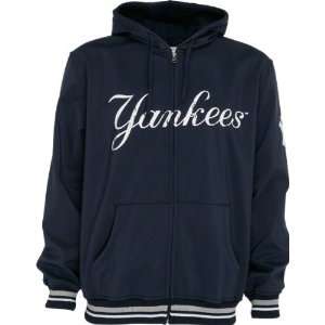 New York Yankees Full Zip Hooded Polyester Softshell Varsity Jacket 