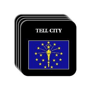  US State Flag   TELL CITY, Indiana (IN) Set of 4 Mini 