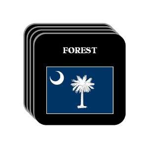  US State Flag   FOREST, South Carolina (SC) Set of 4 Mini 