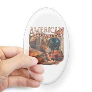 Sticker Clear (Oval) American Country Boots And Fiddle 