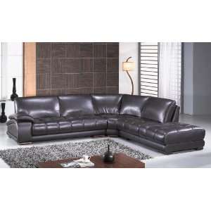  Richmond Modern Espresso Leather Sectional Sofa