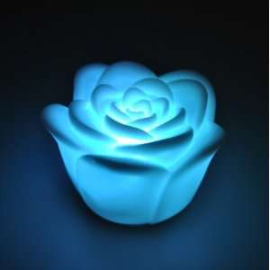 Romantic 7 Color Changing LED Floating Rose Flower Candle Night Light 