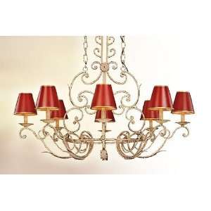   Holly Hill Eight Light Chandelier With Red Shades