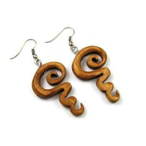   Snake Dangle Earrings from Indonesian Tropical Wood Jewelry