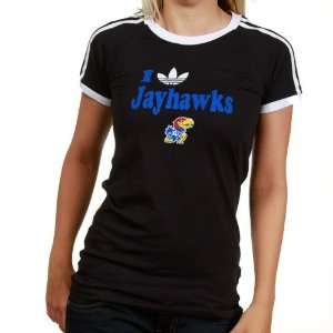  adidas Kansas Jayhawks Ladies Black College Trefoil Too 3 