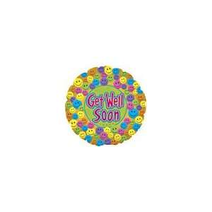   Airfill To Get Well Soon Smiley M26   Mylar Balloon Foil Toys & Games
