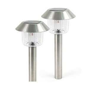  Stainless Steel Post Top Solar Lights (Set of 2) Patio 