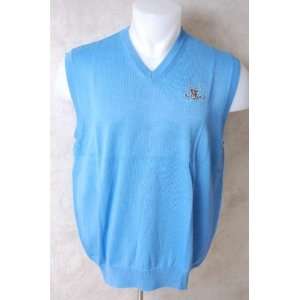  New Oxford Golf Mens logo Sweater Vest Color Lake Blue 