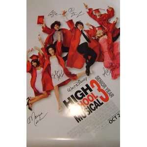  SIGNED HIGH SCHOOL MUSICAL 3 MOVIE POSTER + COA 
