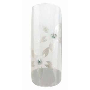 Cala Airbrushed Nail Tips Set Rhinestone & Silver Flowers 87750+ Aviva 