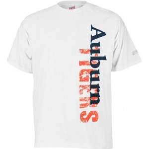  Auburn Tigers White Vertical Cube T Shirt Sports 