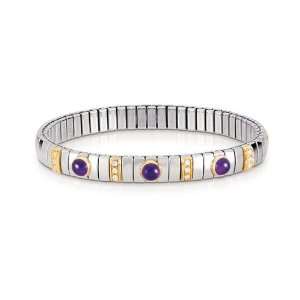NOMINATION Thin Bracelet in stainless steel, 18k gold, Cubic zirconia 