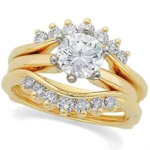   Yellow Gold. Diamond Ring Guard Enhancer (Center ring is NOT INCLUDED