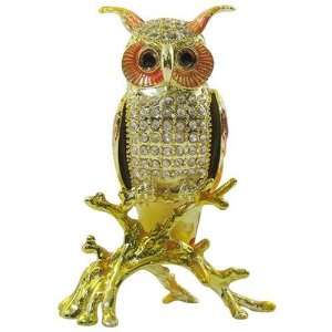  Owl  Bejeweled Swarovski Crystal diamond Jewelry Trinket 