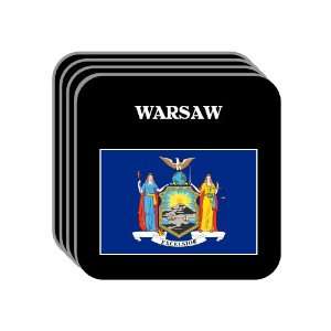 US State Flag   WARSAW, New York (NY) Set of 4 Mini Mousepad Coasters
