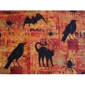  Halloween Party Table Runner Black Cats, Crows, Spiders, R 