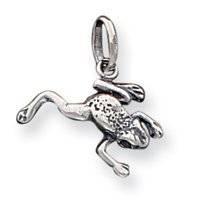 12. Sterling Silver Antiqued Frog Charm by Abacus