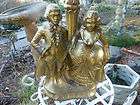 Vintage Old Antique Figural Colonial Brass Table Lamp Light Hollywood 