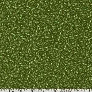  45 Wide Holiday Greetings Ditzy Trees Green Fabric By 