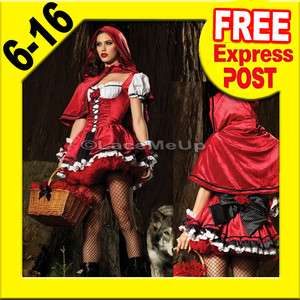 Deluxe Little Red Riding Hood Fairy Tale Fancy Costume Dress Ladies 6 