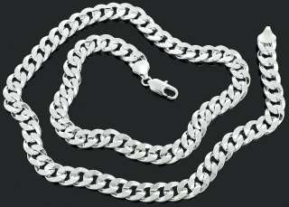 Mens 20 40 Inch Silver Plated Concave Curb Chain 10mm Classy Cuban 