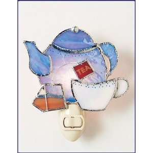    Tea Time Stained Glass Decorative Night Light