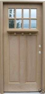 Craftsman 3 0 Wood Entry Front Door   8 Light w/ Shelf  