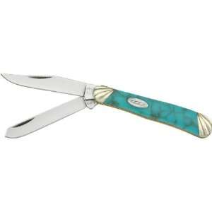 Rough Rider Knives 694 Imitation Turquoise Series   Trapper Knife with 