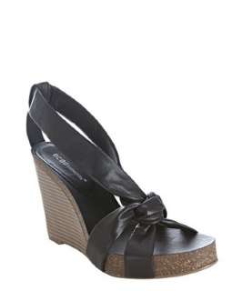 BCBGeneration black leather Teagan knotted wedges   up to 70 