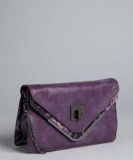 BCBGeneration lavender faux leather doubled envelope shoulder bag 