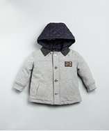 BABY grey cotton button front convertible jacket style# 318161501
