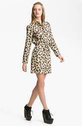 Leopard Print Gabardine Shirtdress $340.00