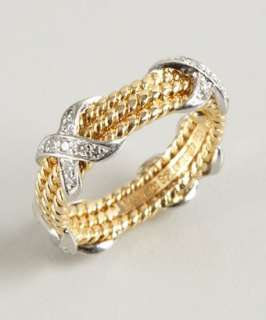 Tiffany & Co. Jean Schlumberger gold and diamond X rope band ring 