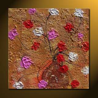 FLORAL DAILY PAINTING TEXTURED ACRYLIC COLORS FINE ART BY MONICA 