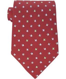 Salvatore Ferragamo red mini clown fish printed silk tie   up 