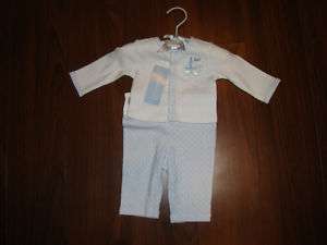 NEW w/tag  Cute Blue & White Baby Boy Set  
