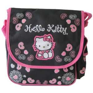Hello Kitty Diaper Bag with Front Flap, Black/Pink