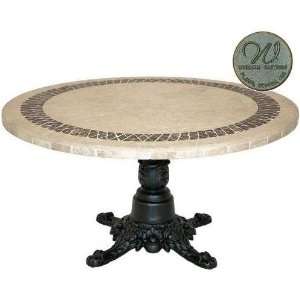   Castings Pedestal Dining Table With 48 Inch Round Mosaic Table, Tuscan