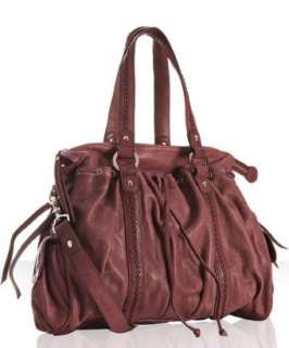style #307889502 scarlet leather Aurora drawstring shoulder bag