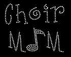 RHINESTONE Iron On Transfer CHOIR MOM music show glee BLING APPLIQUE 