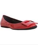 style #310079401 coral pink patent buckle detail flats